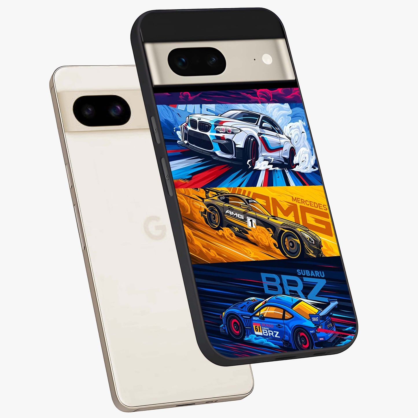 JDM Sports Car Glass Case displayed in angled mockup highlighting sleek Japanese racing car design with automotive aesthetic.