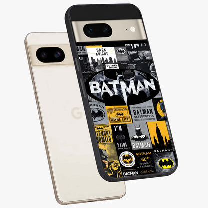Knight Gotham Rise Glass Case displayed in angled mockup highlighting powerful knight silhouette design with dramatic aesthetic.