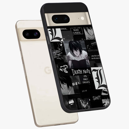 Midnight Chaos Mind Glass Case displayed in angled mockup highlighting chaotic artistic design with dramatic midnight aesthetic.