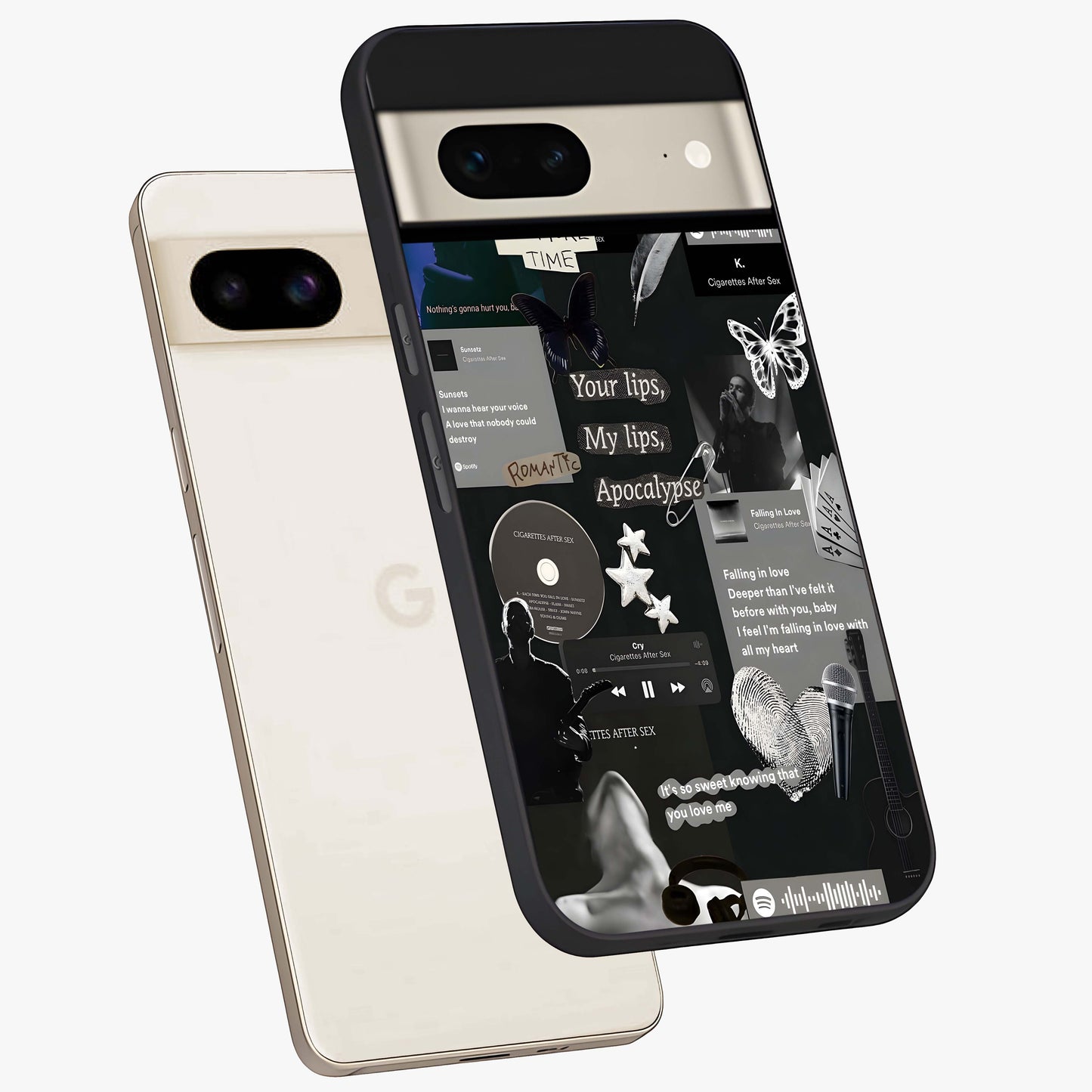 Midnight Love Echo Glass Case displayed in angled mockup highlighting elegant love inspired design with deep aesthetic style.