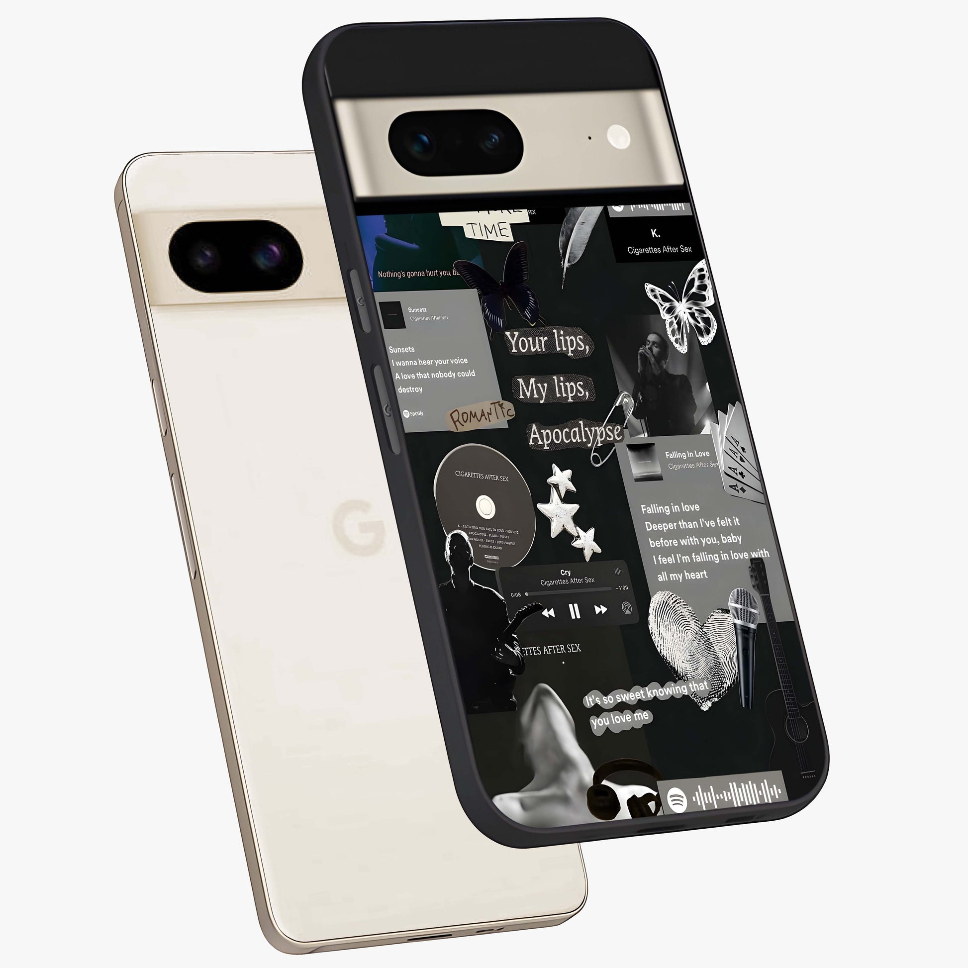 Midnight Love Echo Glass Case displayed in angled mockup highlighting elegant love inspired design with deep aesthetic style.