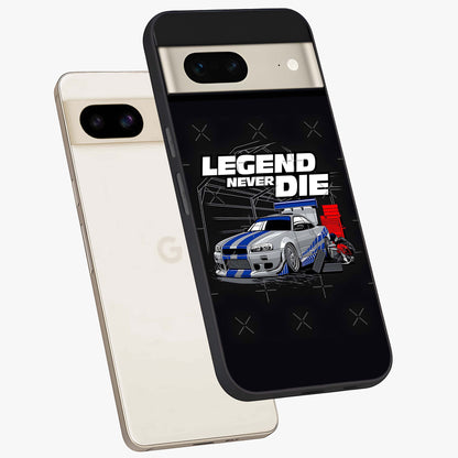 Midnight Racing Legacy Glass Case displayed in angled mockup highlighting dynamic automotive design with bold midnight aesthetic.