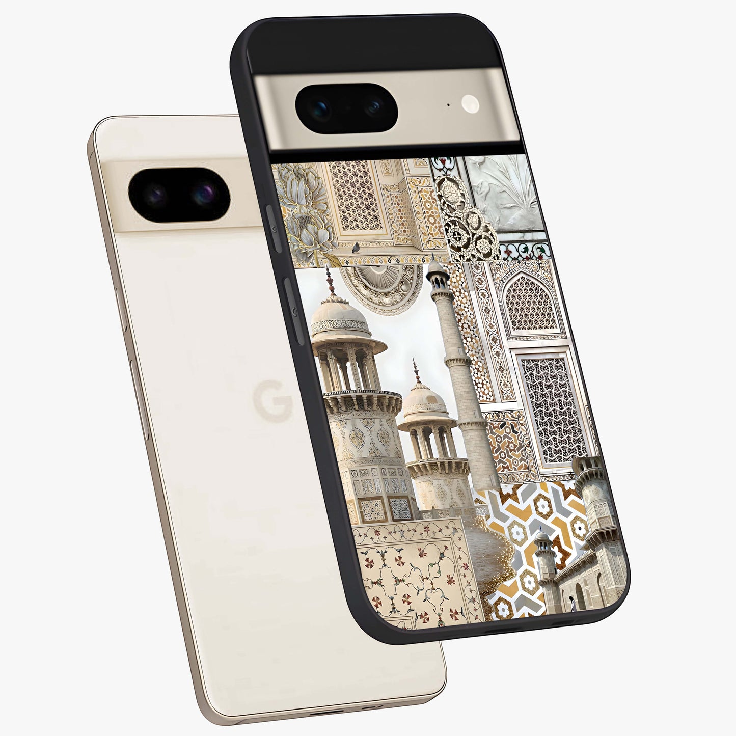 Mughal Marble Legacy Glass Case displayed in angled mockup highlighting elegant heritage marble artwork with royal aesthetic.