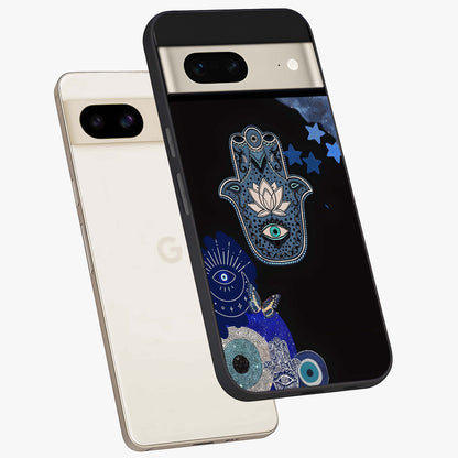 Mystic Hand Aura Glass Case displayed in angled mockup highlighting magical aura design with spiritual aesthetic style.