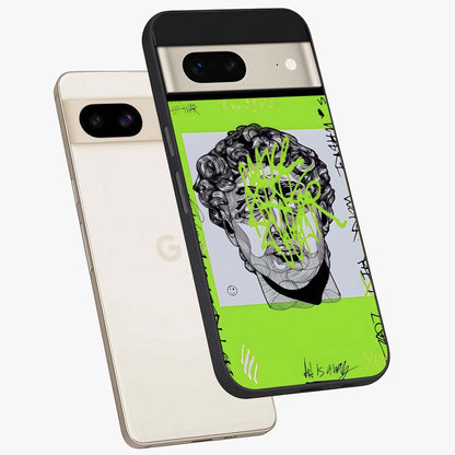 Neo Graffiti Rebellion Glass Case displayed in angled mockup highlighting urban street art design with rebellious aesthetic.