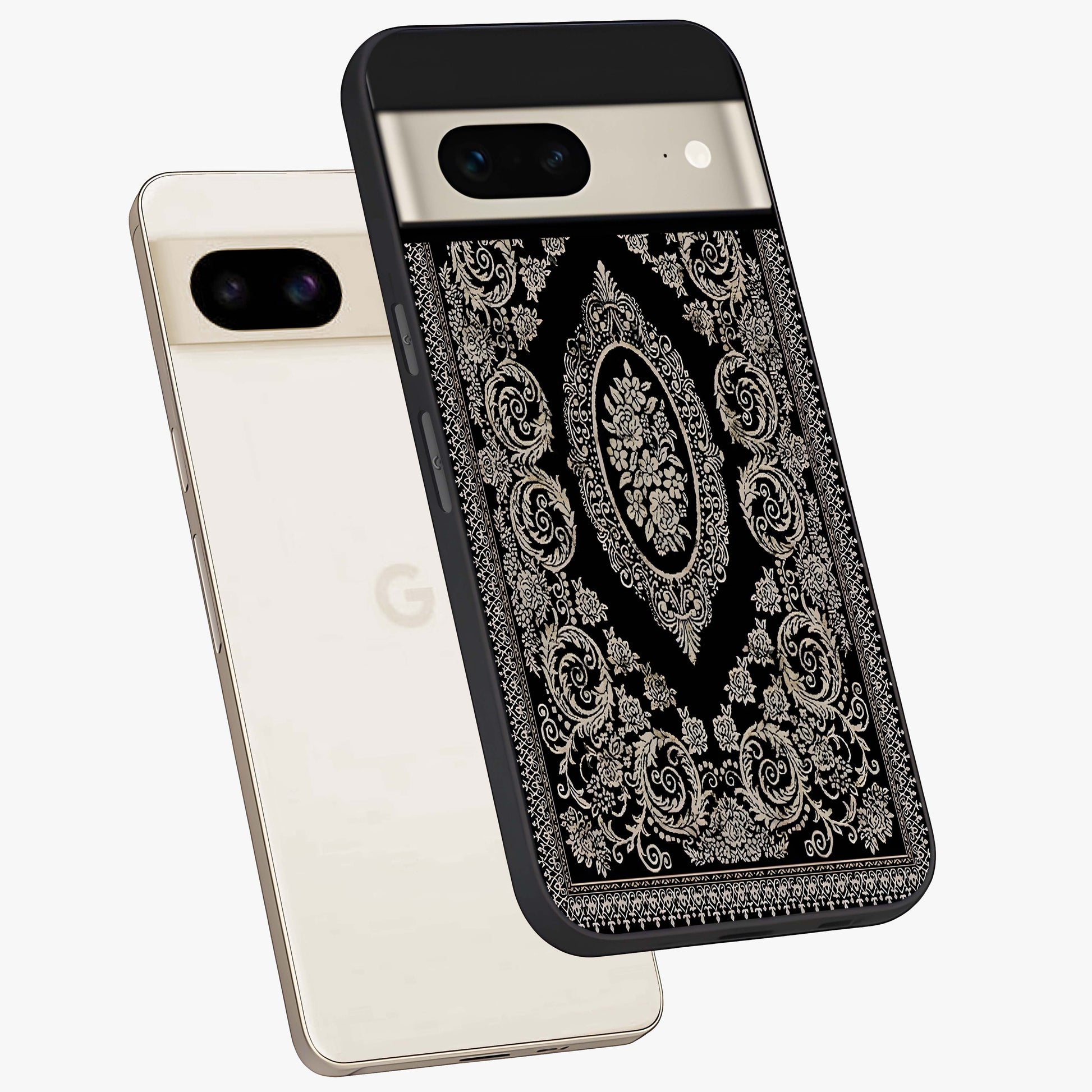 Noir Bloom Elegance Glass Case displayed in angled mockup highlighting refined flower design with stylish noir aesthetic.