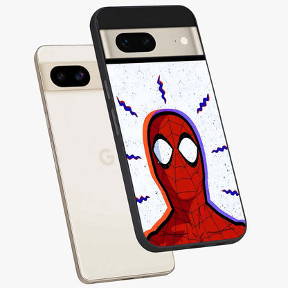 Omg Spiderman Glass Case displayed in angled mockup highlighting dynamic hero illustration with action comic aesthetic.