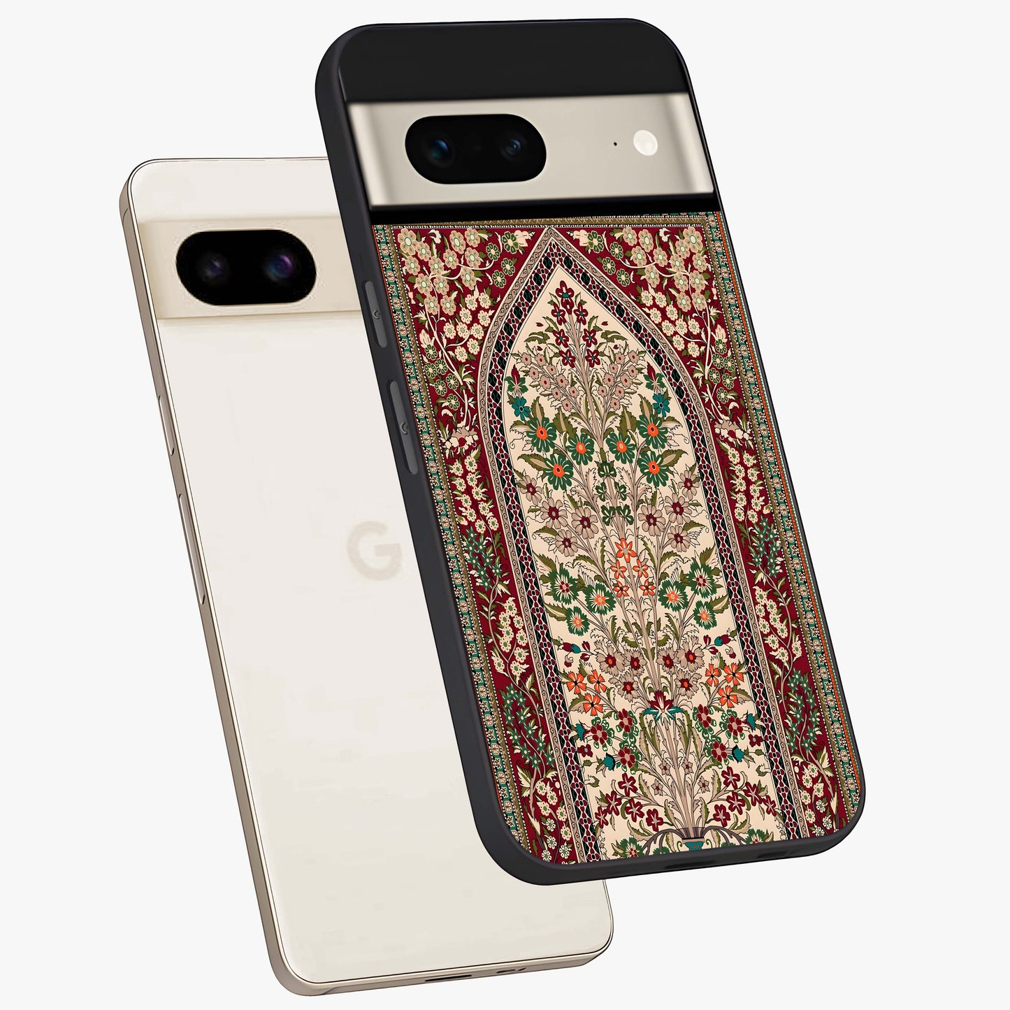 Persian Inspired Glass Case displayed in angled mockup highlighting intricate traditional design with elegant cultural aesthetic.