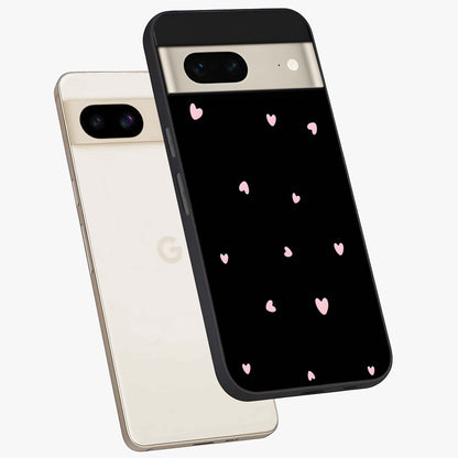 Pink Love Drops Glass Case displayed in angled mockup highlighting cute love drop design with vibrant pink aesthetic.