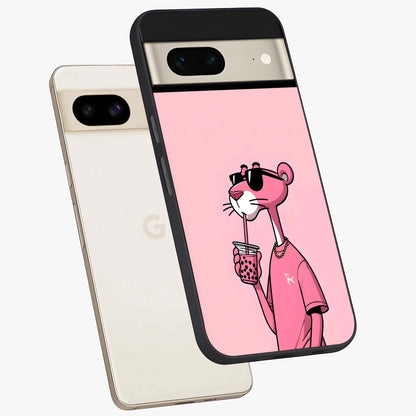 Pink Panther Glass Case displayed in angled mockup highlighting playful cartoon character design with vibrant pink aesthetic.