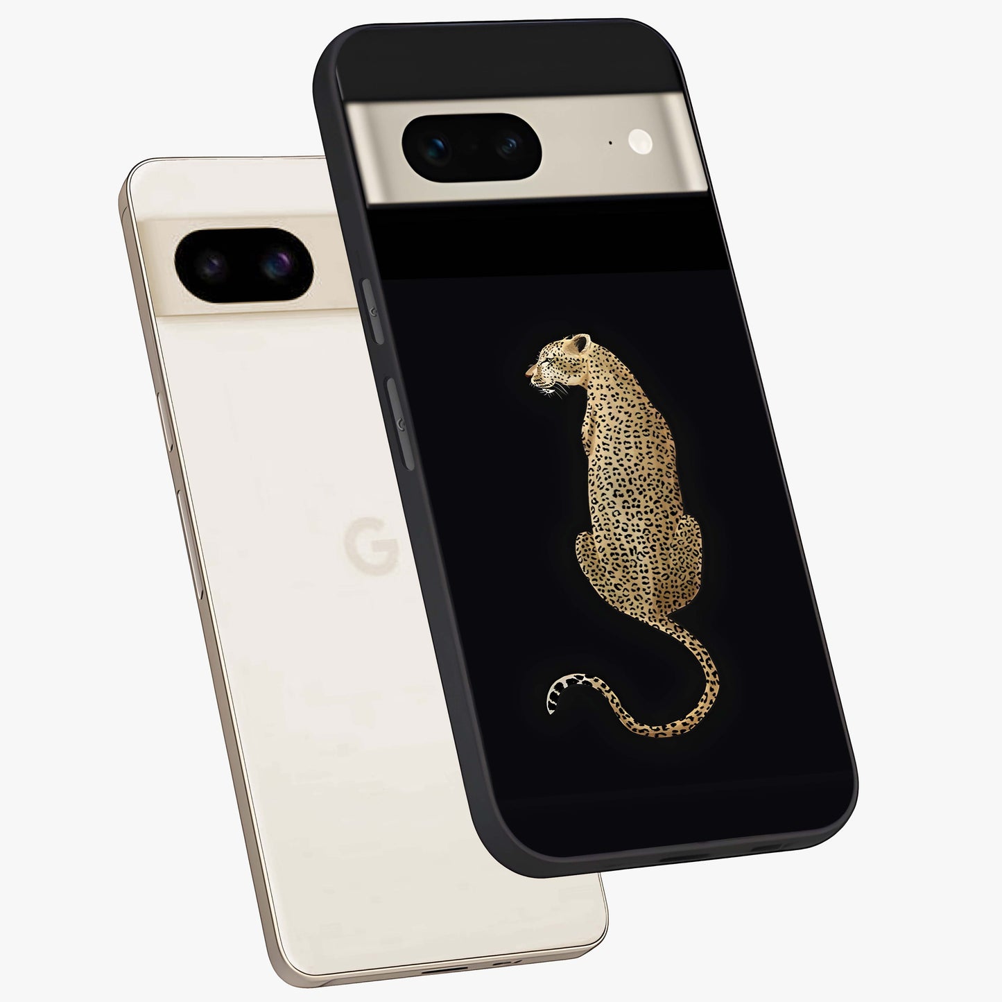 Regal Leopard Glass Case displayed in angled mockup highlighting powerful animal illustration with stylish wild aesthetic.