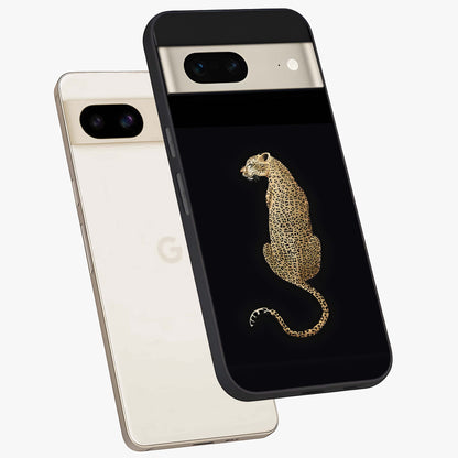 Regal Leopard Glass Case displayed in angled mockup highlighting powerful animal illustration with stylish wild aesthetic.