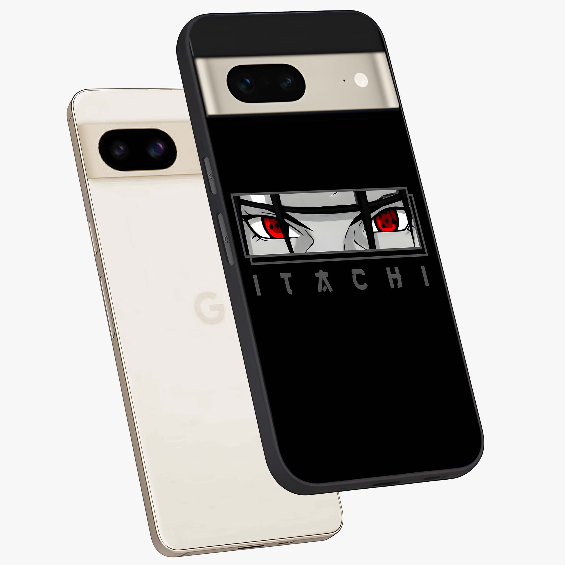 Scarlet Gaze Dominance Glass Case displayed in angled mockup highlighting intense visual design with bold scarlet aesthetic.