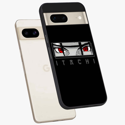 Scarlet Gaze Dominance Glass Case displayed in angled mockup highlighting intense visual design with bold scarlet aesthetic.