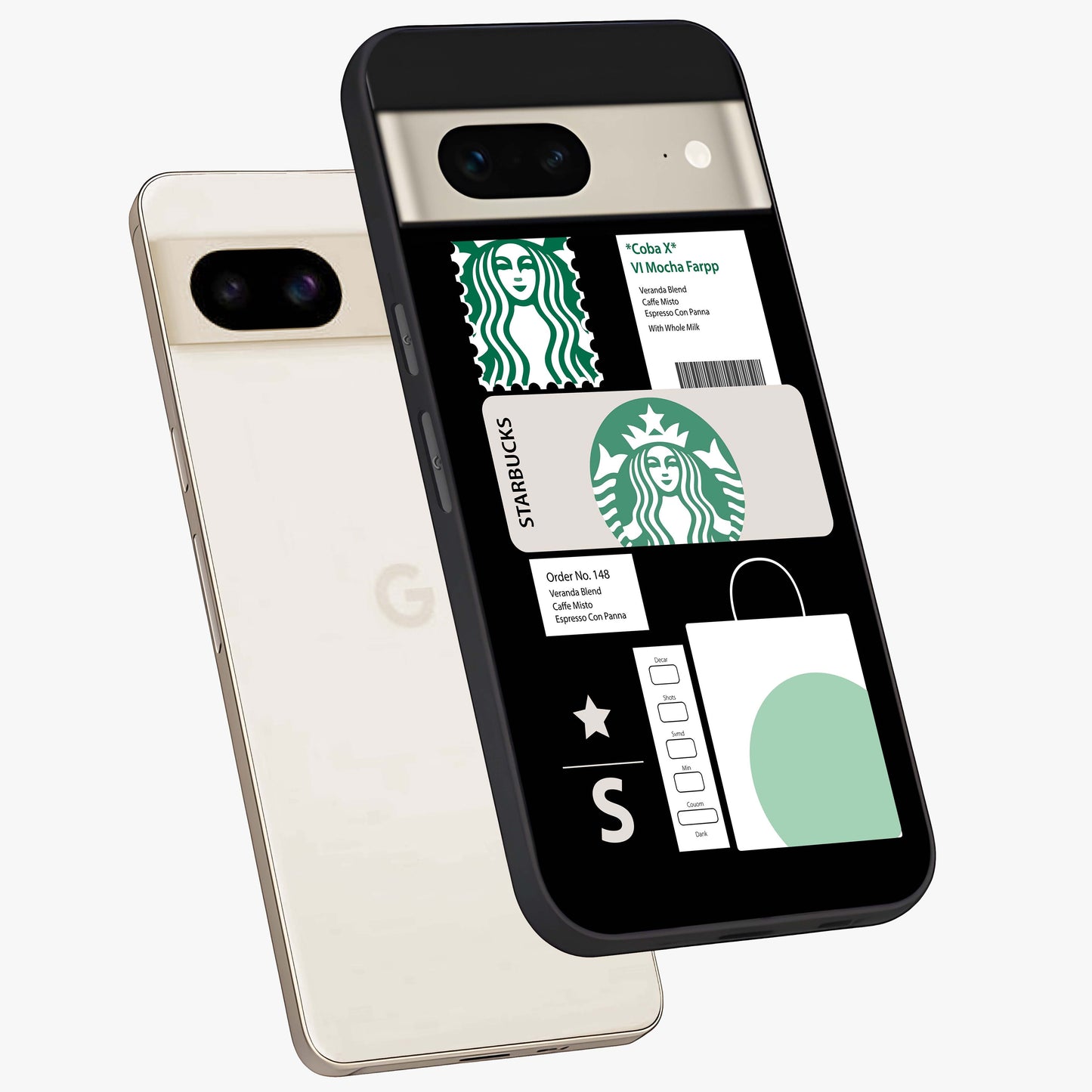 Starbucks Mocha Glass Case displayed in angled mockup highlighting stylish mocha themed design with cozy café aesthetic.