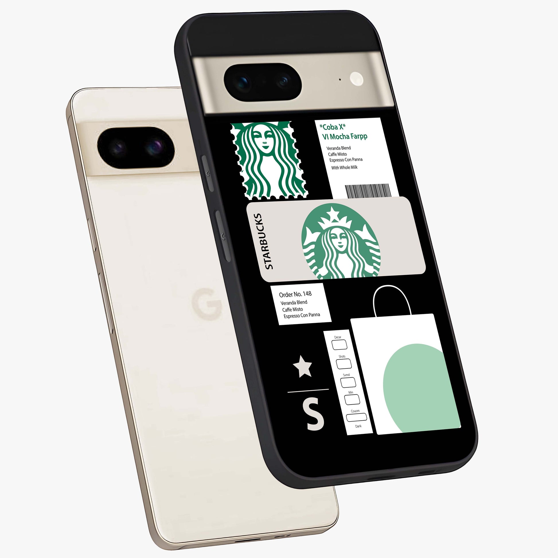 Starbucks Mocha Glass Case displayed in angled mockup highlighting stylish mocha themed design with cozy café aesthetic.