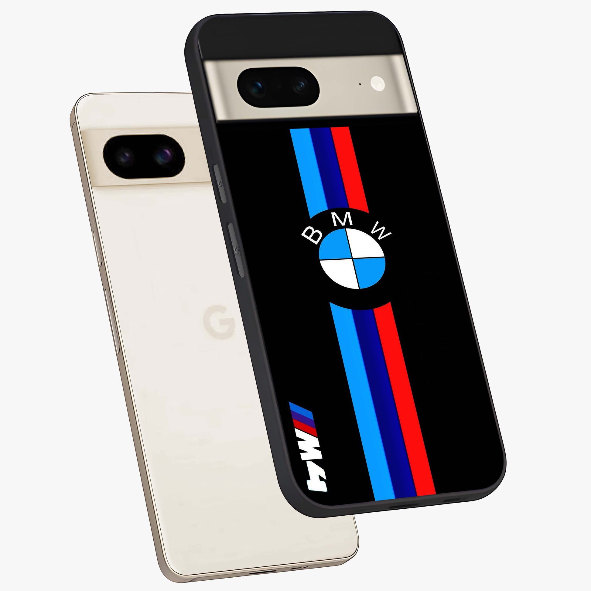 Turbo BMW Beast Glass Case displayed in angled mockup highlighting sleek racing car design with bold automotive aesthetic.