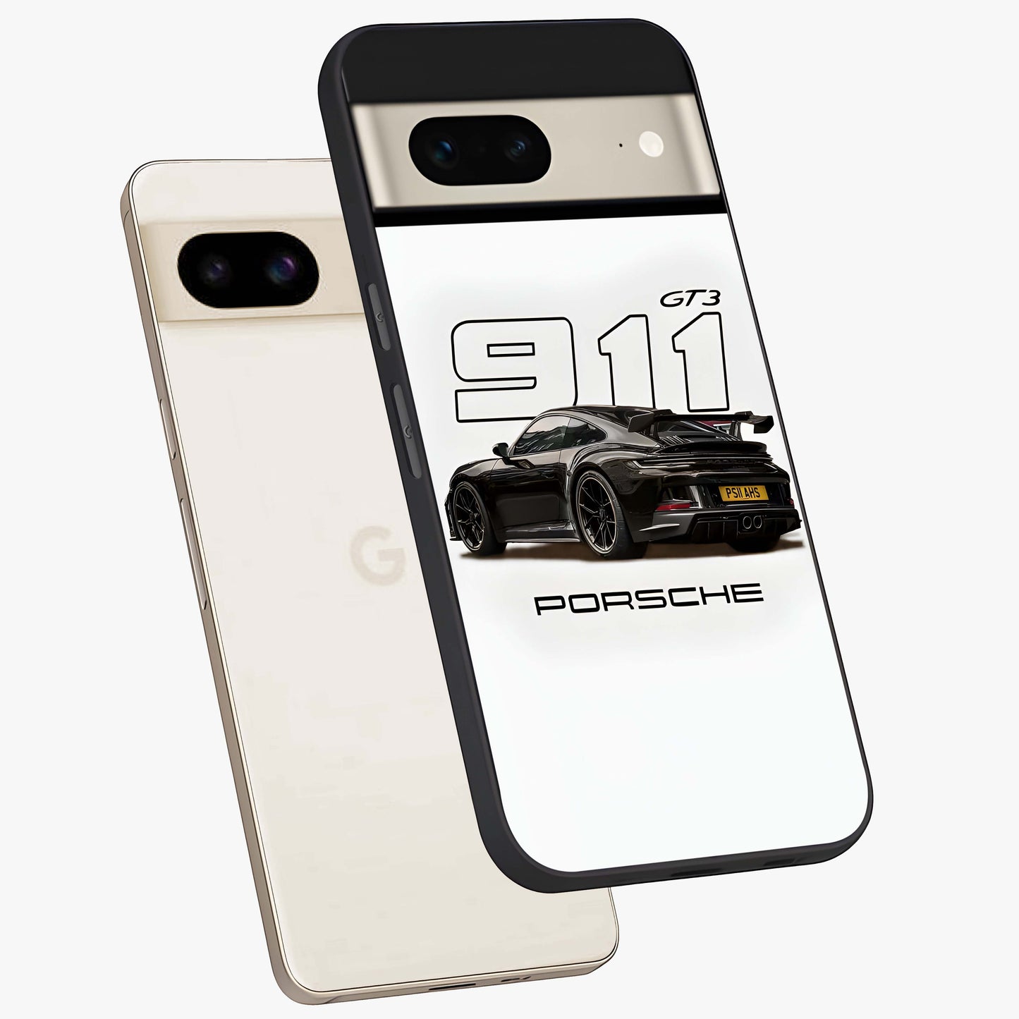 Turbo Legacy Icon Glass Case displayed in angled mockup highlighting dynamic automotive design with performance aesthetic.