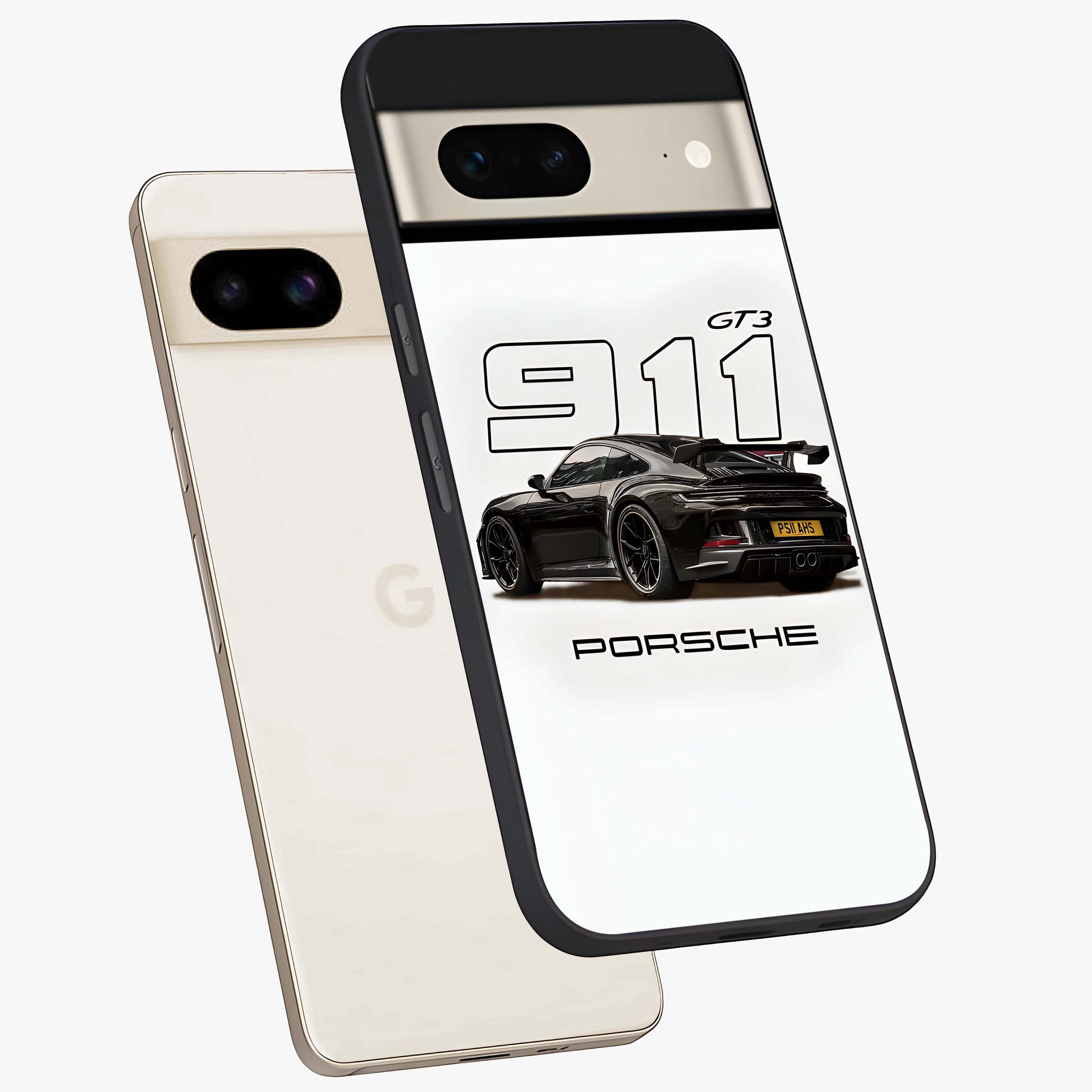 Turbo Legacy Icon Glass Case displayed in angled mockup highlighting dynamic automotive design with performance aesthetic.