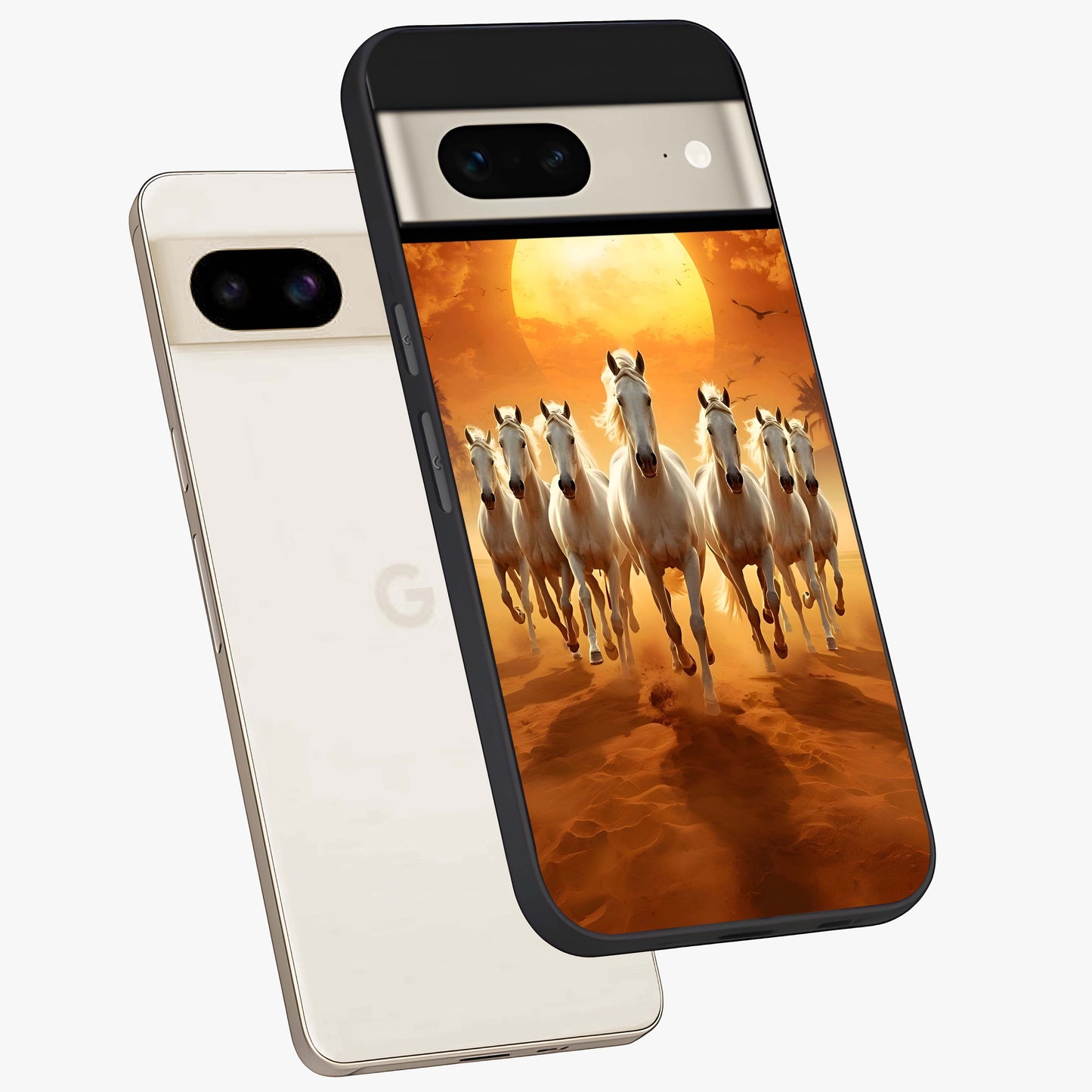 Wild Sunset Majesty Glass Case displayed in angled mockup highlighting vibrant sunset sky design with scenic aesthetic.