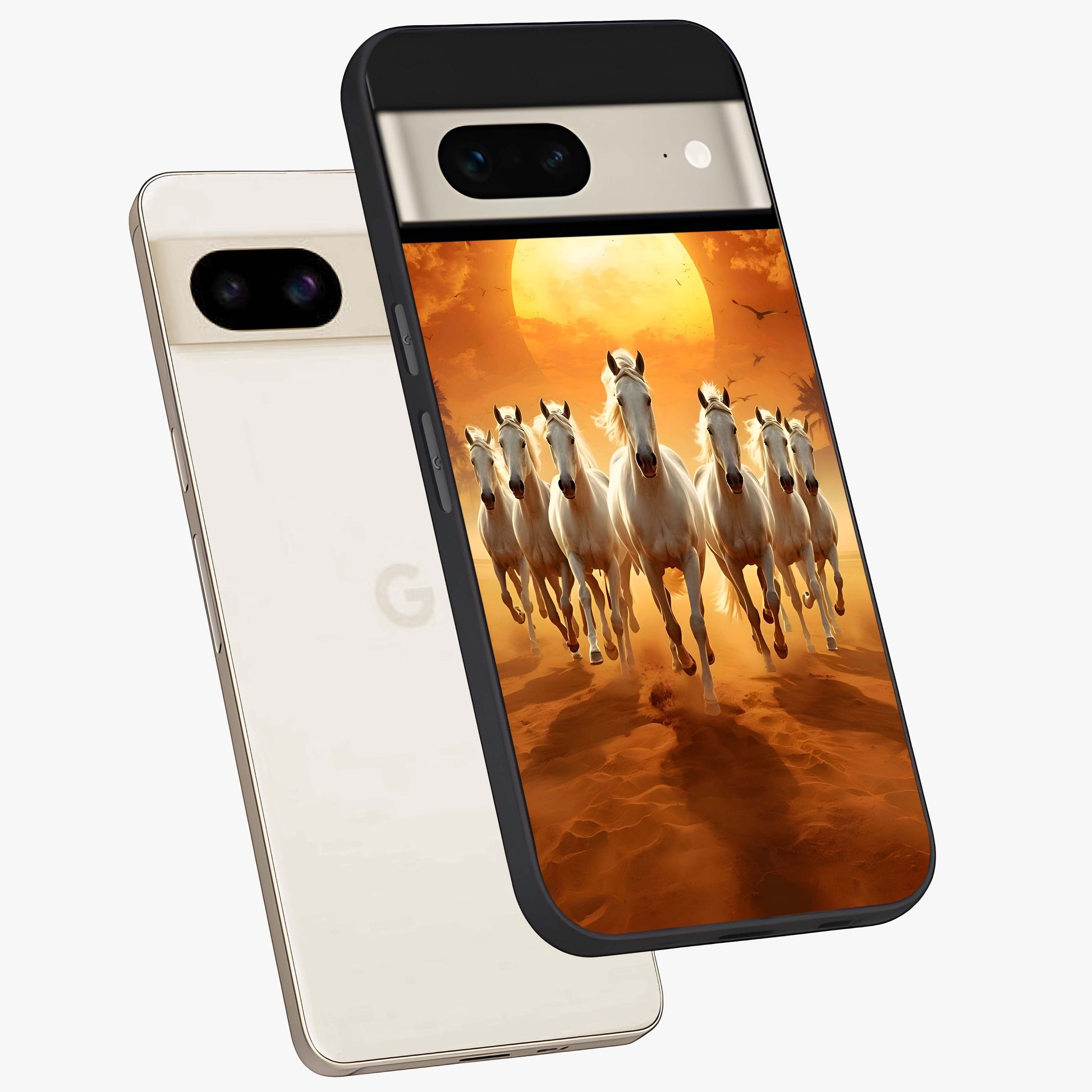Wild Sunset Majesty Glass Case displayed in angled mockup highlighting vibrant sunset sky design with scenic aesthetic.
