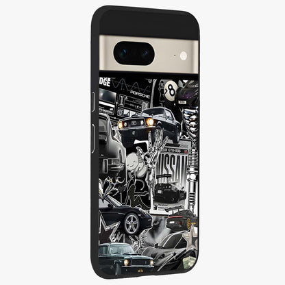 Aesthetic Dark Love Glass Case upright view showcasing dramatic romantic artwork with modern aesthetic style.