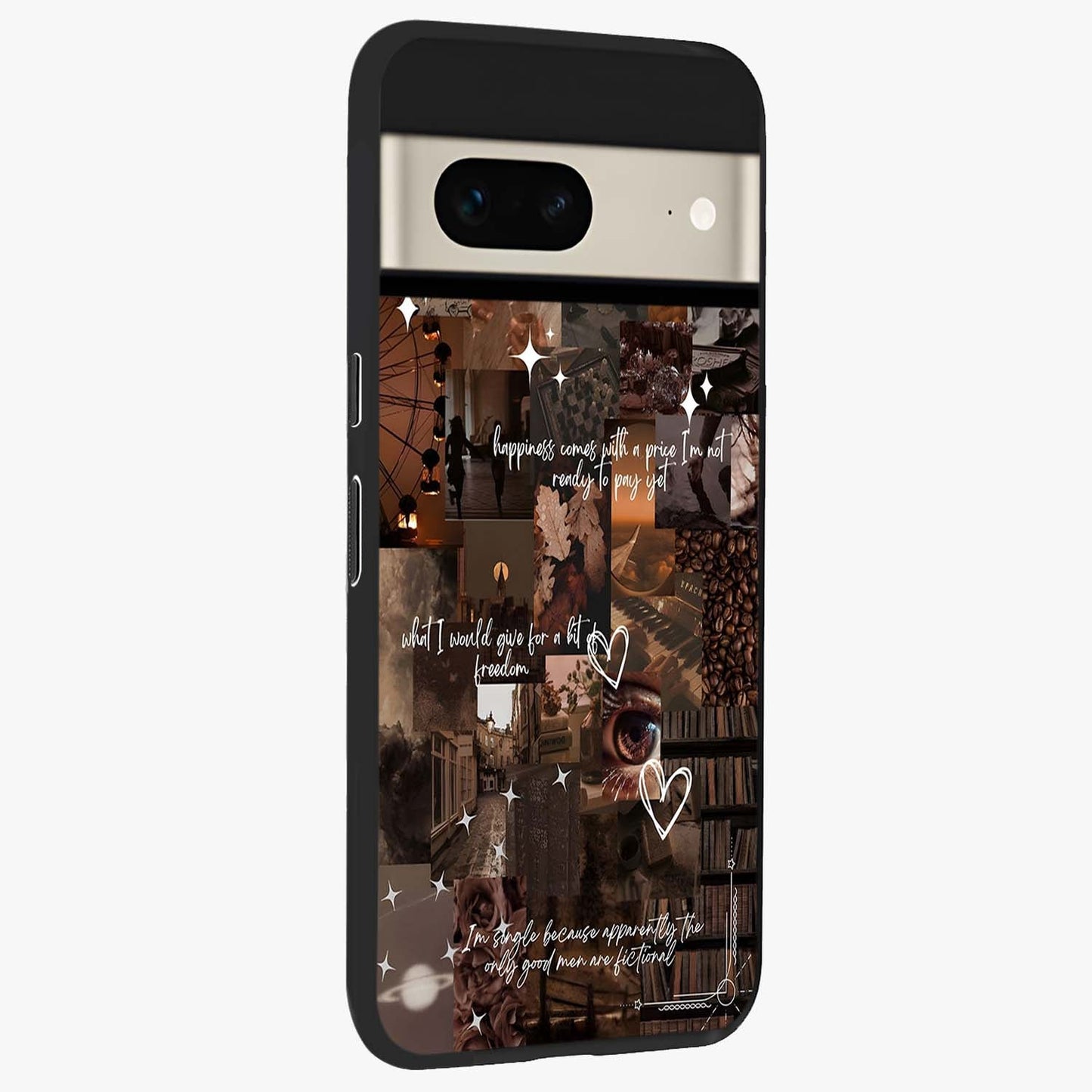 Bittersweet Aesthetic Chaos Glass Case upright view showcasing bold artistic chaos design with modern aesthetic style.