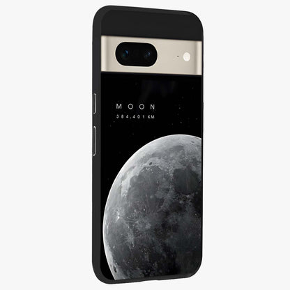 Cosmic Moon Glow Glass Case upright view showcasing luminous moon illustration with dreamy cosmic style.