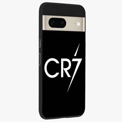 Cr7 Elite Strike Glass Case upright view showcasing energetic football inspired design with modern sports aesthetic.