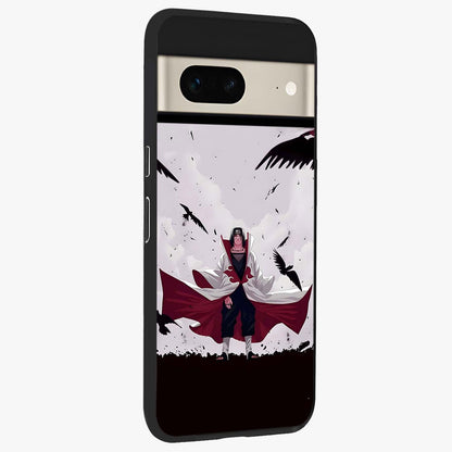 Crimson Crow Ascension Glass Case upright view showcasing dramatic crow artwork with bold gothic theme.