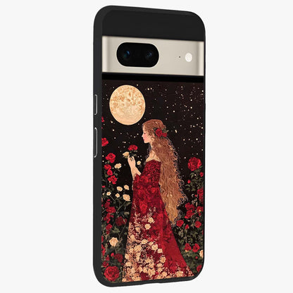 Crimson Dreams Glass Case upright view showcasing dreamy red toned artwork with modern aesthetic style.