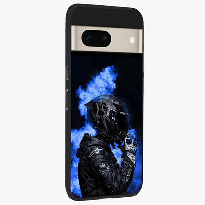 Cyber Sentinel Protocol Glass Case upright view showcasing advanced cyber sentinel artwork with futuristic tech theme.