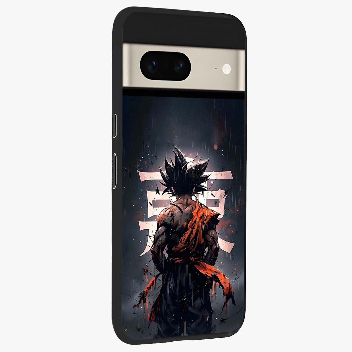 Dark Warrior In Rain Glass Case upright view showcasing powerful rainy battle scene with intense cinematic style.