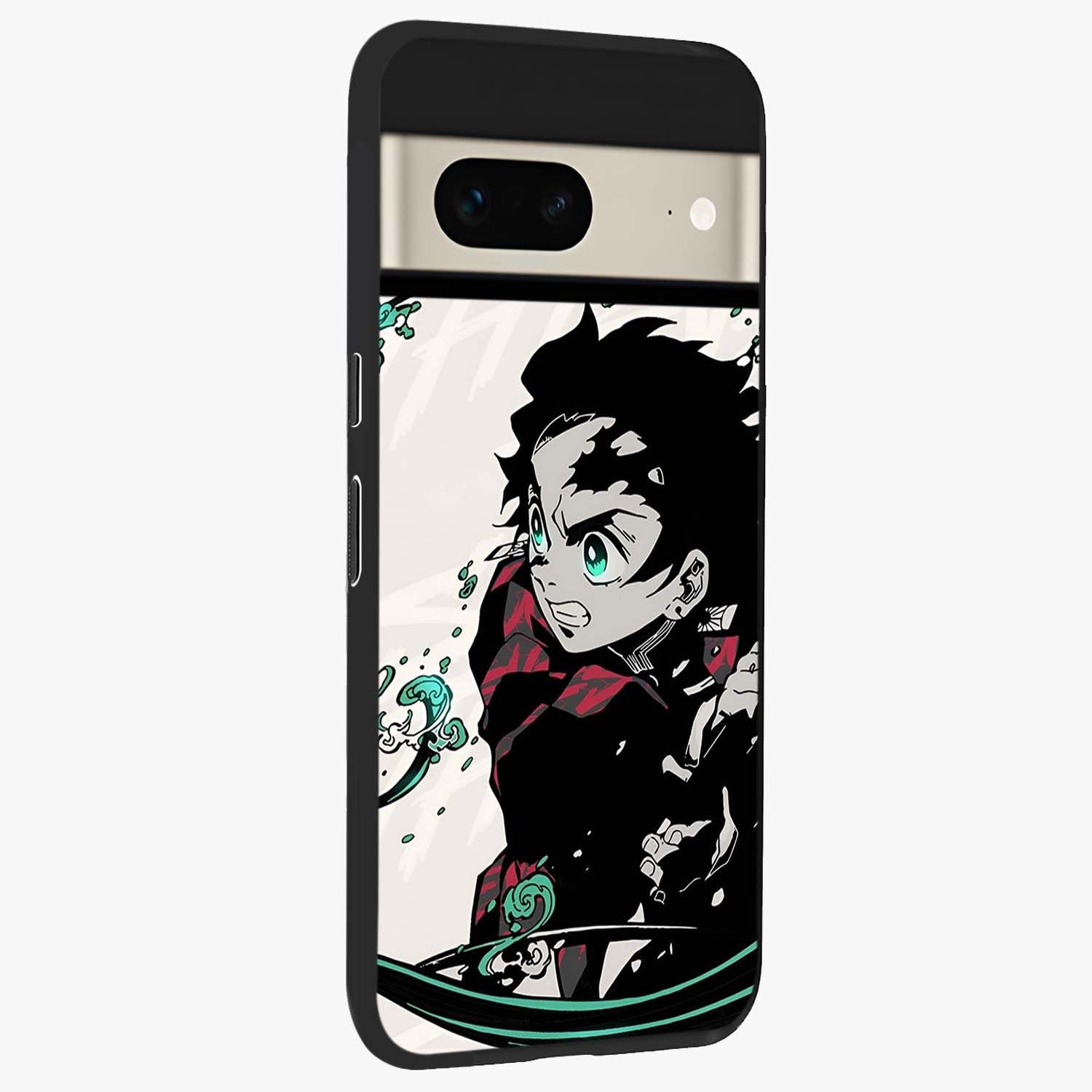 Demon Slayer Glass Case upright view showcasing powerful anime artwork with intense warrior theme.