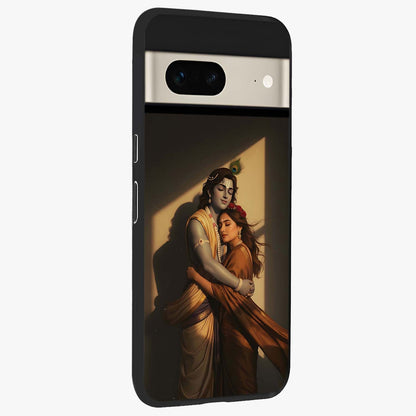 Divine Eternal Love Glass Case upright view showcasing graceful spiritual artwork with eternal love theme.