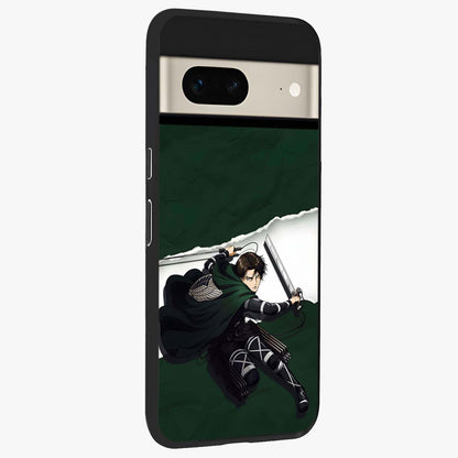 Emerald War Vanguard Glass Case upright view showcasing dramatic warrior artwork with bold fantasy theme.