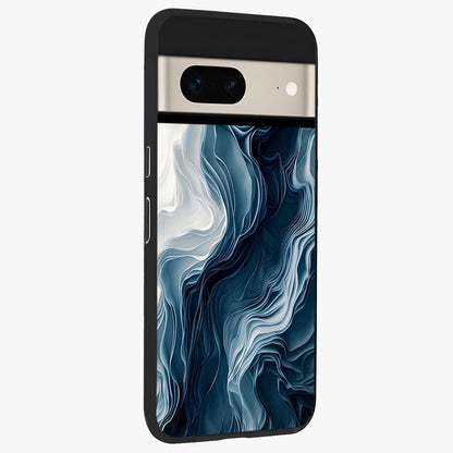 Ethereal Paper Marble Glass Case upright view showcasing smooth marble artwork with refined minimalist theme.