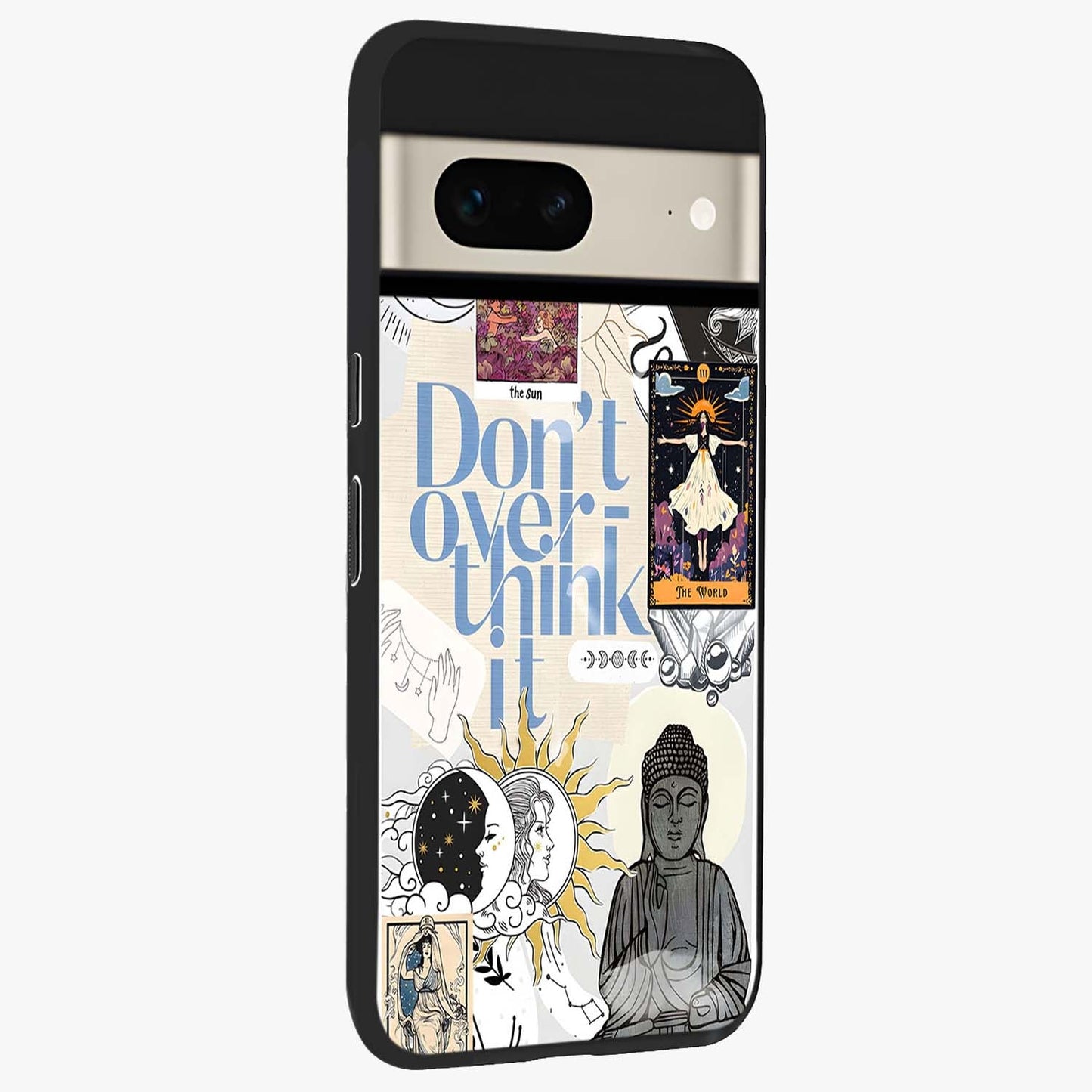 Ethereal Thoughts Glass Case upright view showcasing delicate artistic composition with peaceful dreamy theme.