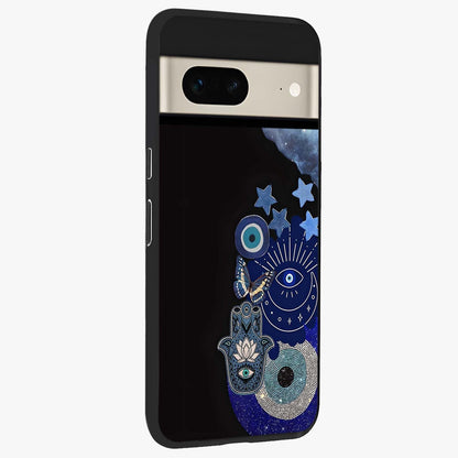 Galactic Charm Cluster Glass Case upright view showcasing glowing cosmic charm artwork with magical celestial style.