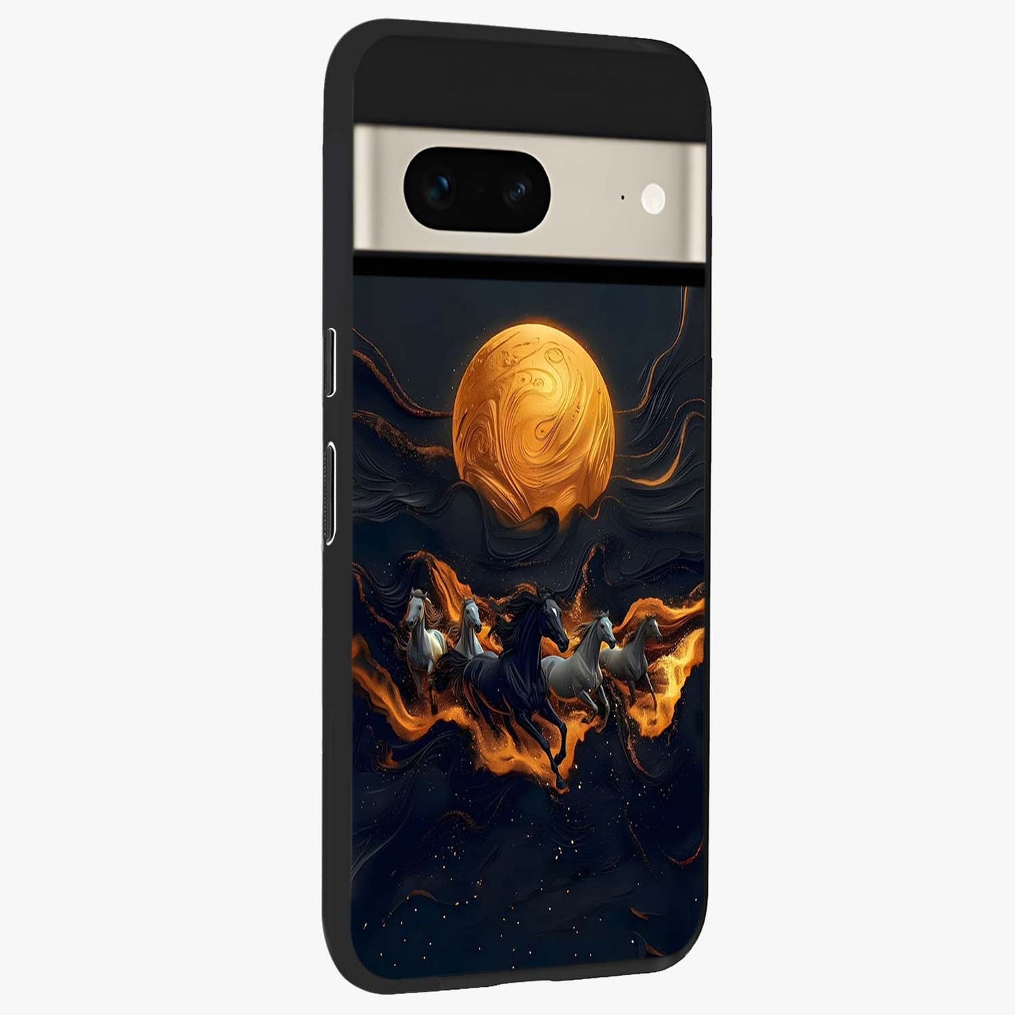 Golden Royal Heritage Glass Case upright view showcasing elegant royal artwork with classic heritage theme.