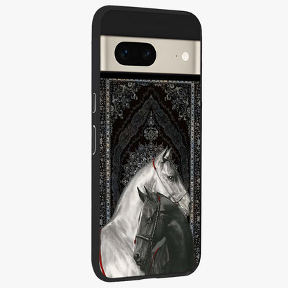 Majestic Ride Legacy Glass Case upright view showcasing dynamic ride inspired artwork with modern automotive theme.