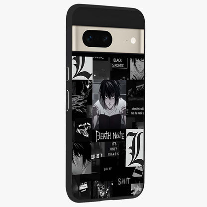 Midnight Chaos Mind Glass Case upright view showcasing expressive abstract artwork with bold dark theme.