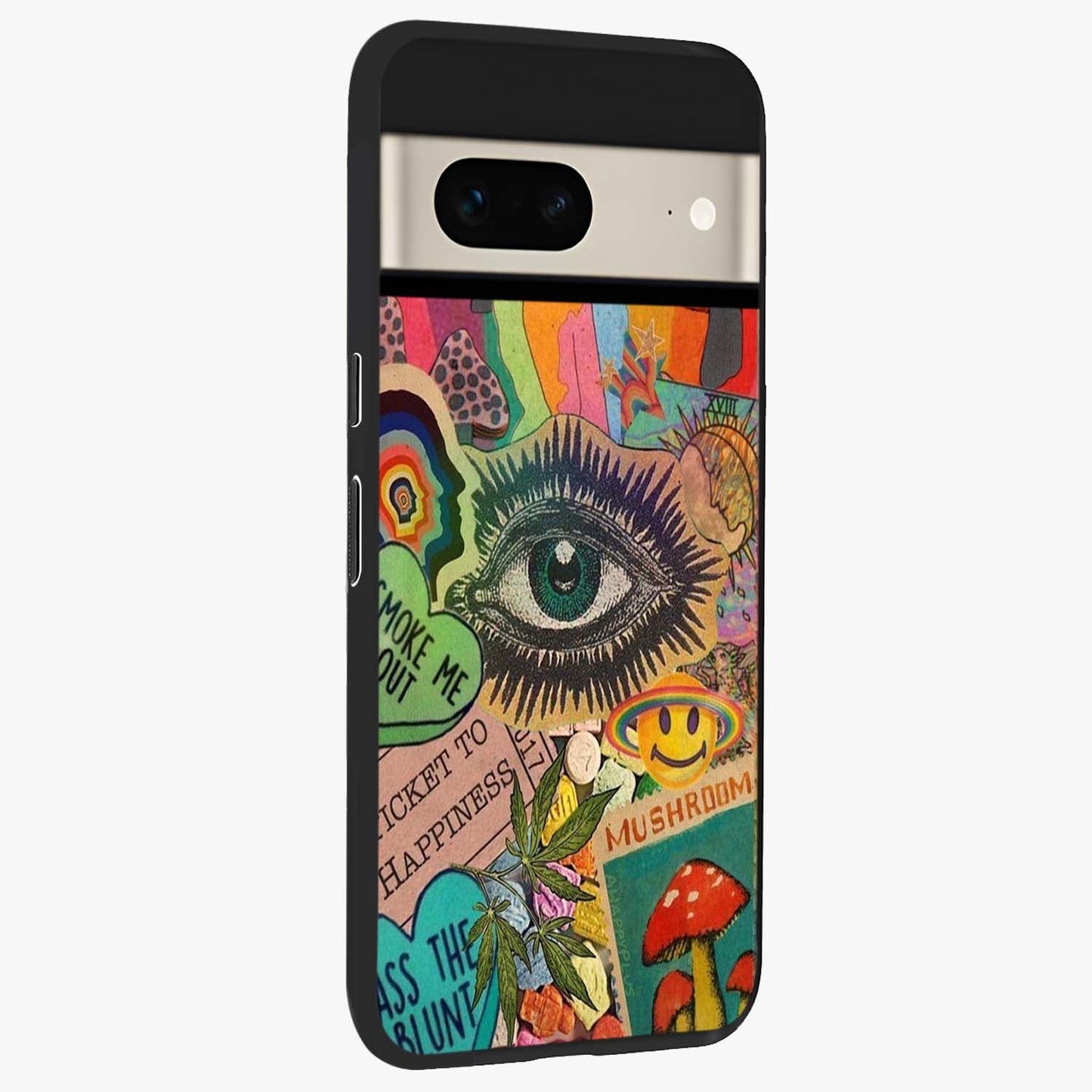 Mystic Eye Wonderland Glass Case upright view showcasing symbolic eye artwork with mysterious fantasy theme.