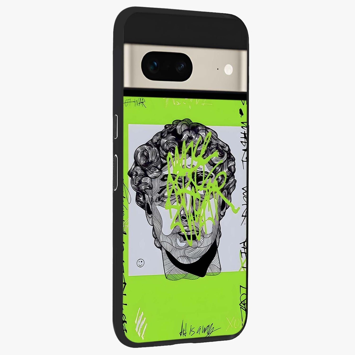 Neo Graffiti Rebellion Glass Case upright view showcasing colorful graffiti artwork with bold modern street style.