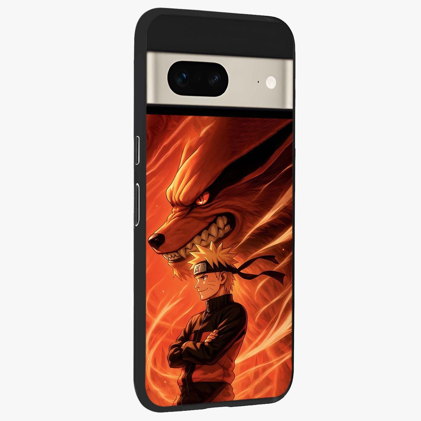 Nine Tails Legacy Glass Case upright view showcasing dramatic nine-tails artwork with intense anime themed design.