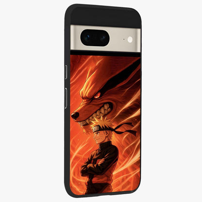 Nine Tails Legacy Glass Case upright view showcasing dramatic nine-tails artwork with intense anime themed design.