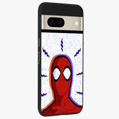 Omg Spiderman Glass Case upright view showcasing energetic superhero artwork with vibrant comic theme.