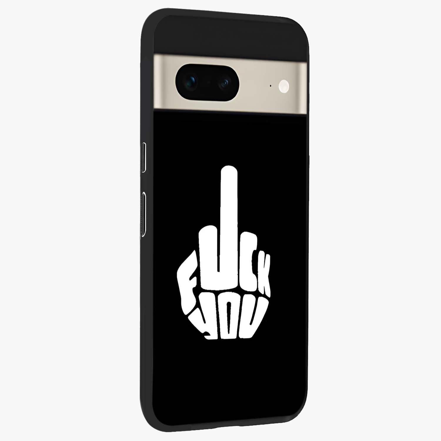 Rebel Mode On Glass Case upright view showcasing striking statement artwork with bold rebellious theme.