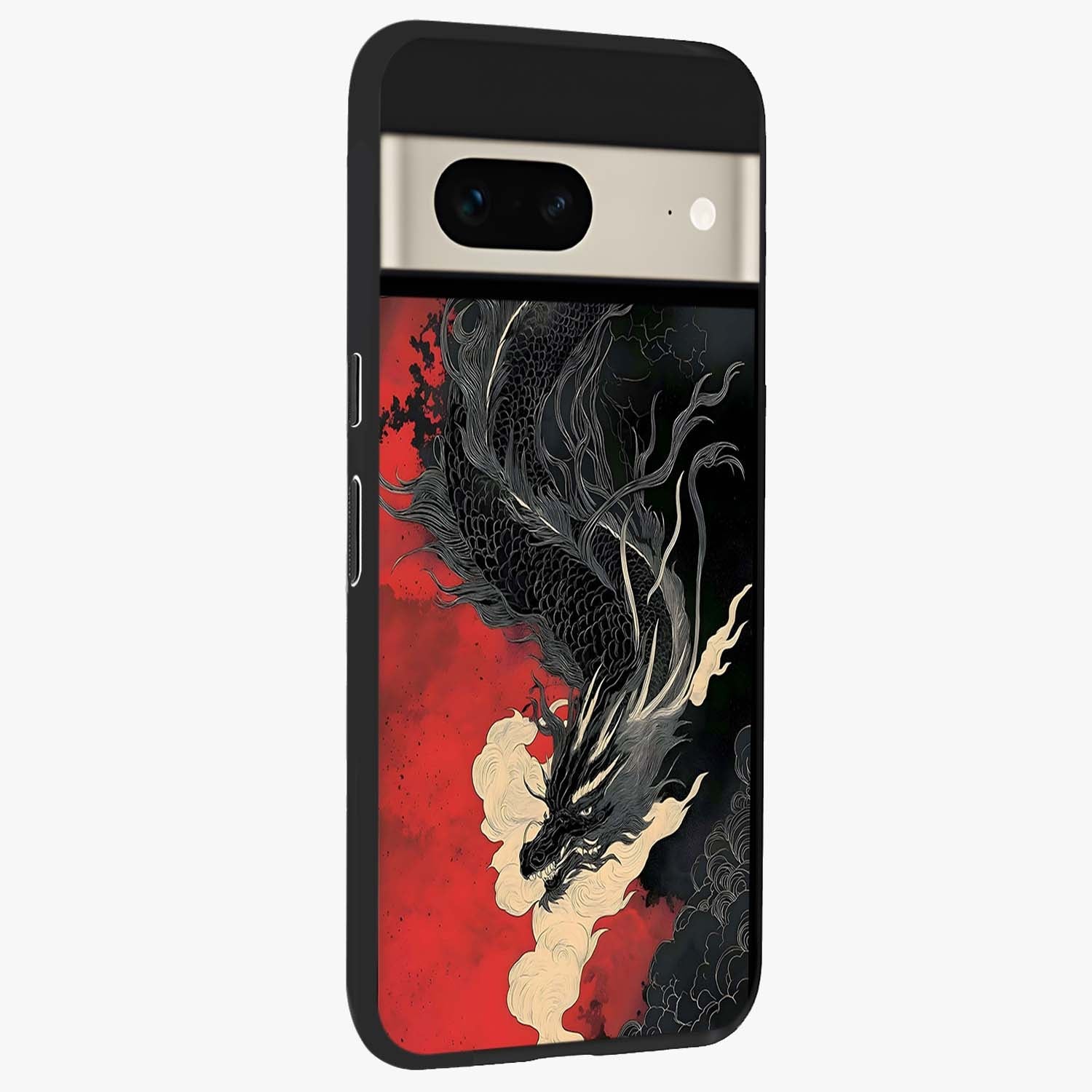 Shadow Dragon Fury Glass Case upright view showcasing intense dragon artwork with dramatic shadow theme.