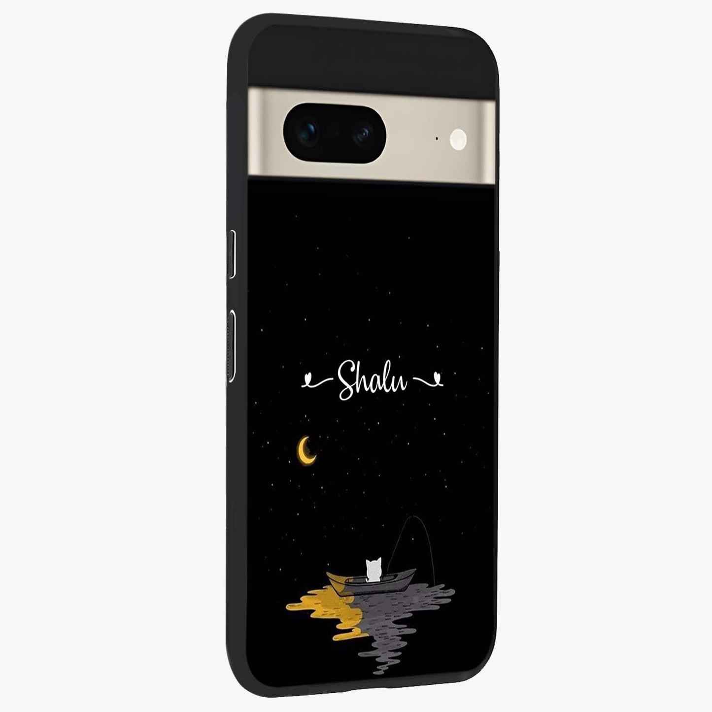 Silent Night Row Glass Case upright view showcasing tranquil night artwork with serene landscape theme.